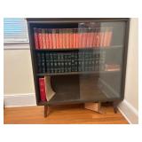 Mid-Century Wooden Bookshelf With Glass Front