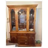 Wooden China Hutch with Glass Cabinet Doors