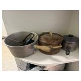 Three Pots with Mixed Materials and Designs