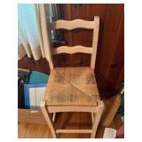 Wooden Chair With Woven Rush Seat