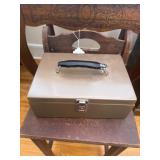 Metal Lock Box with Key and Handle