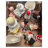Ceramic Figures Including Santa and Elves