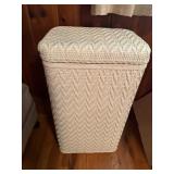 Woven Hamper With Hinged Lid