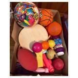 Box of Kidsï¿½ Toys and Sports Items
