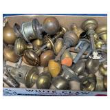 Box Lot of Mixed Brass Doorknobs