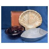 Four Decorative Bowls and Plates in Various Materi
