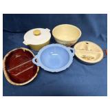 Five Vintage Ceramic and Metal Kitchenware Items
