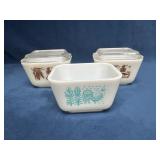 3 Pyrex 501 Refrigerator Dishes with Lids