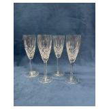 Four Waterford Crystal Champagne Glasses