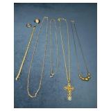 Delicate Gold Tone Jewelry Lot with Diverse Design