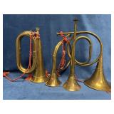 Four Brass Bugles and Hunting Horns