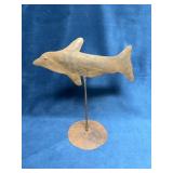 Simple Metal Dolphin Decor in Rustic Finish