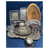Silver-Plated Dining Ware with Bowl and Pitcher