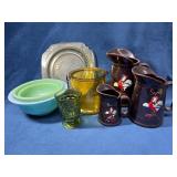 Ceramic, Glass, and Metal Tableware Items