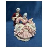 Dresden Lace Porcelain Couple Figurine