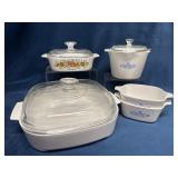 Corning Ware Cooking Dishes with Lids, Various Pat