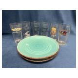 Plates and Assorted Pint Glasses