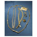 Chunky Gold Tone Jewelry Lot with Multiple Pieces