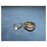 Two Gold-Filled Rings with Gemstone Accents
