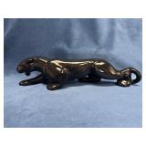 Black Ceramic Panther Figurine Sculptural Decor