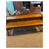 Wooden Storage Bench with Four Drawers