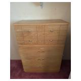 Oak Secretary Cabinet with Drawers and Storage