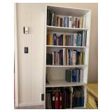 White Wooden Bookshelf with Books and Albums