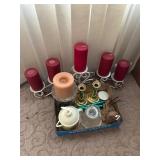 Decorative Items with Candles and Holders
