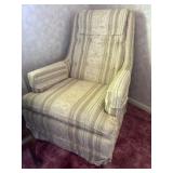 Traditional Upholstered Armchair with Striped Fabr