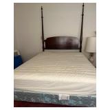 Four-Poster Full Bed with Mattress and Box Spring