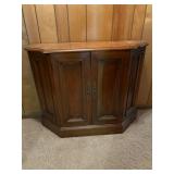 Wooden Corner Cabinet With Double Doors and Hardwa