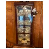 Wooden Curio Cabinet with Glass Shelves