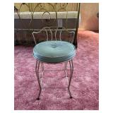 Metal Vanity Chair with Padded Seat and Wire Backr