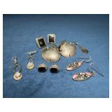 Sterling Silver Lot of Earrings and Studs with Var