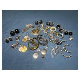 Metal, Beaded, and Enamel Earrings with Various De