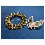 Vintage Money Pins in Gold Tone Design