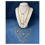 Gold Tone chains and Charms Lot
