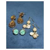 Three Pairs of Earrings in Mixed Styles