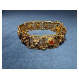 Vintage Goldette Link Bracelet with Multicolored S