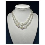 Vintage Crystal Bead Necklace with Adjustable Clas