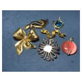 Pins and Pendants with Mixed Materials and Designs