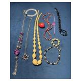Beaded Necklaces, Bracelets, and Brooch