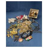 Costume Jewelry Lot with Earrings, Bracelets, and