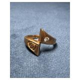 10k Gold Ring Set With a Diamond, 2.7 dwt
