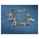 Sterling Charm Bracelet with African-Themed Charms