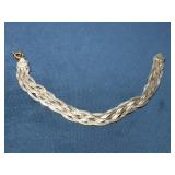 Sterling Silver Braided Chain Bracelet with 925 Ma