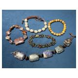 Five Assorted Bracelets with Mixed Materials