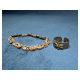 Two Sterling Silver Pieces: Bracelet and Ring, 10.