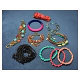 Ten Assorted Bracelets in Various Materials and St