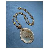 Wire-Wrapped Tree of Life Pendant with Beaded Chai